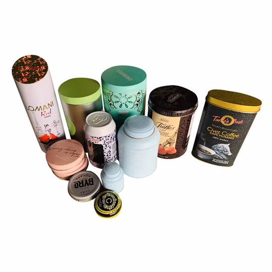 Barattoli da tè vintage Contenitore da tè in metallo con doppio coperchio Confezione rotonda in lattina da tè