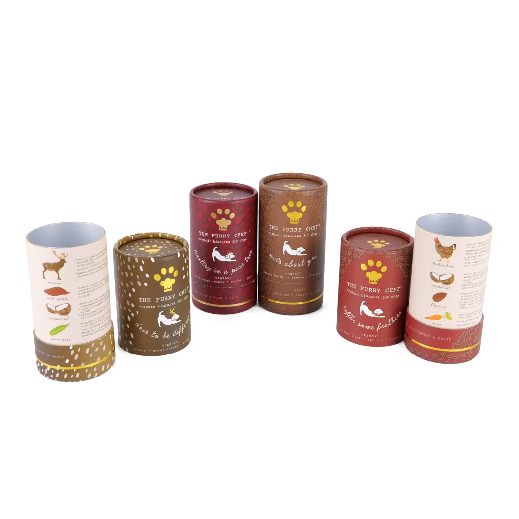 Whole Sale Packaging Paper Tubes Eco Custom Food Grade Aluminum Liner Cardboard Round Box